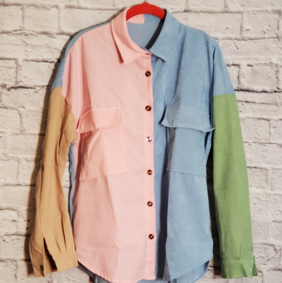 👕SOLD Corduroy Lightweight Oversized Women's Shirt Jacket - Picture 3 of 9